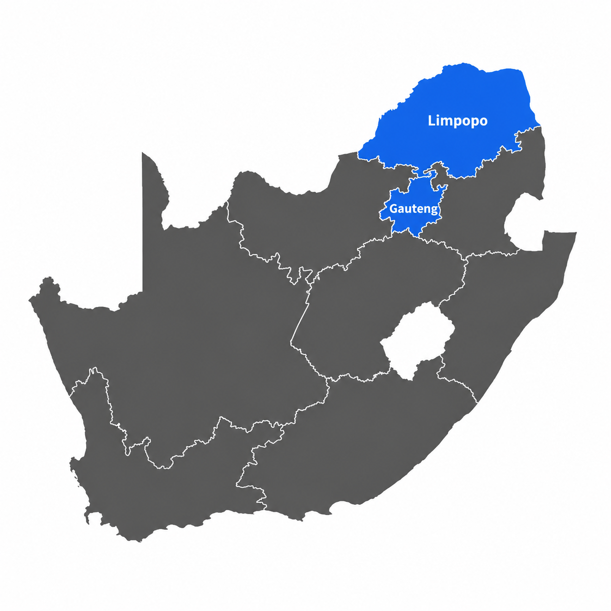 Limpopo and Gauteng coverage area